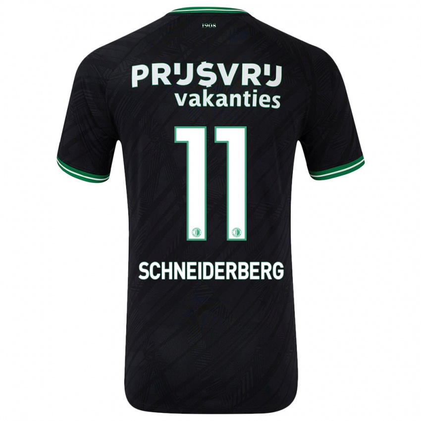 Heren July Schneiderberg #11 Zwart Groen Uitshirt Uittenue 2024/25 T-Shirt