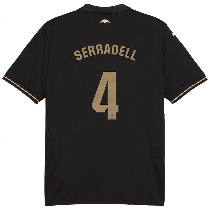 Heren Álex Serradell #4 Zwart Uitshirt Uittenue 2024/25 T-Shirt