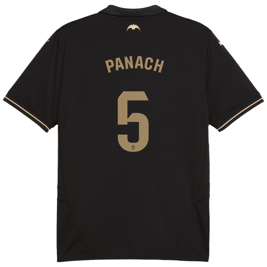 Heren Alejandro Panach #5 Zwart Uitshirt Uittenue 2024/25 T-Shirt