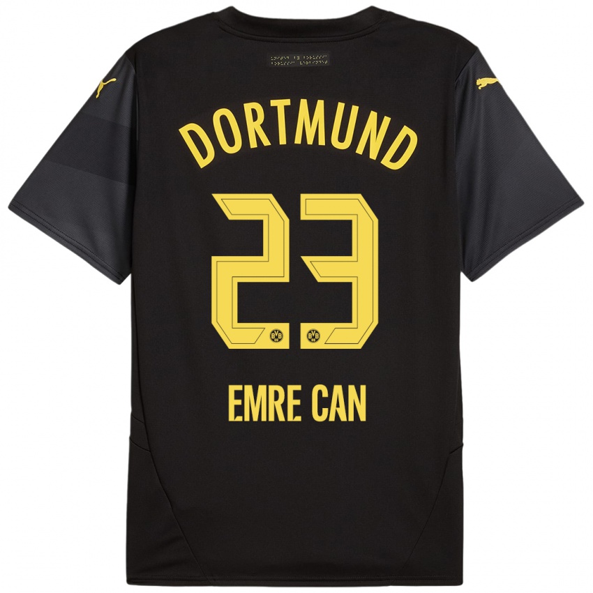 Heren Emre Can #23 Zwart Geel Uitshirt Uittenue 2024/25 T-Shirt