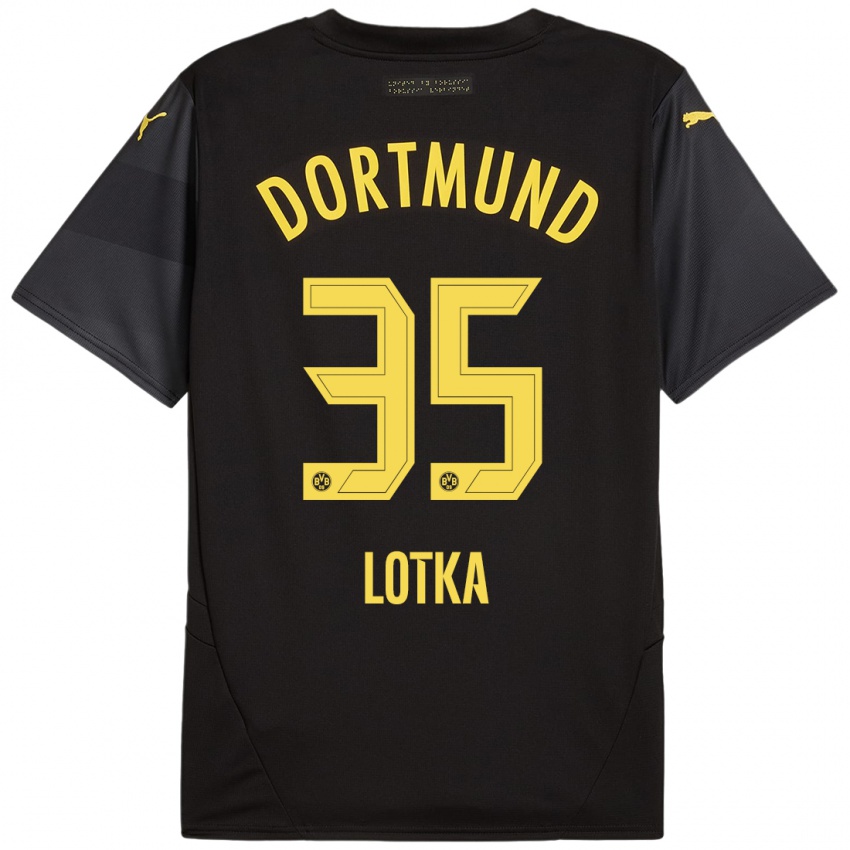 Heren Marcel Lotka #35 Zwart Geel Uitshirt Uittenue 2024/25 T-Shirt