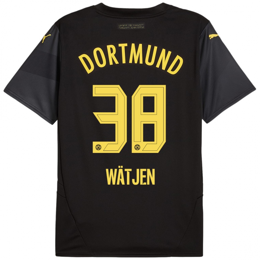 Heren Kjell Wätjen #38 Zwart Geel Uitshirt Uittenue 2024/25 T-Shirt