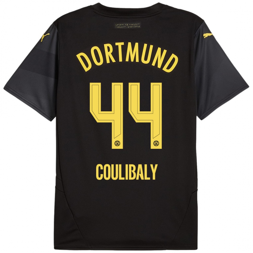 Heren Soumaila Coulibaly #44 Zwart Geel Uitshirt Uittenue 2024/25 T-Shirt