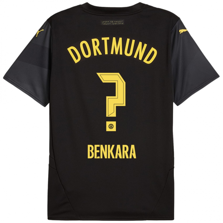 Heren Elias Benkara #0 Zwart Geel Uitshirt Uittenue 2024/25 T-Shirt