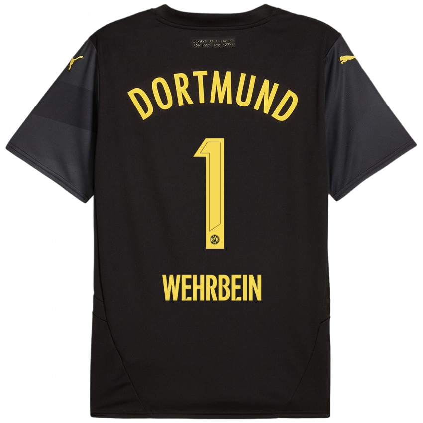 Heren Jan-Mattis Wehrbein #1 Zwart Geel Uitshirt Uittenue 2024/25 T-Shirt