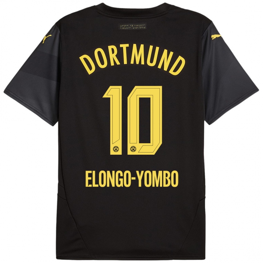 Heren Rodney Elongo-Yombo #10 Zwart Geel Uitshirt Uittenue 2024/25 T-Shirt