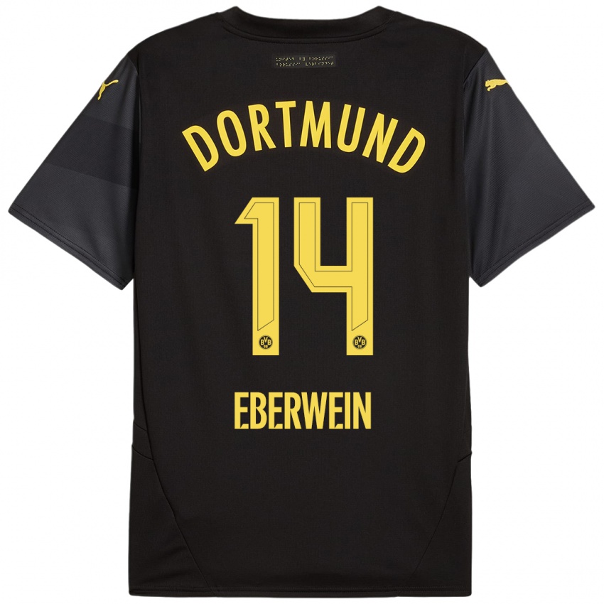 Heren Michael Eberwein #14 Zwart Geel Uitshirt Uittenue 2024/25 T-Shirt