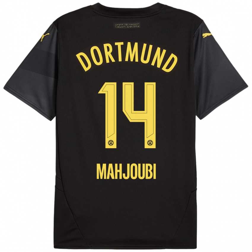 Heren Anas Mahjoubi #14 Zwart Geel Uitshirt Uittenue 2024/25 T-Shirt