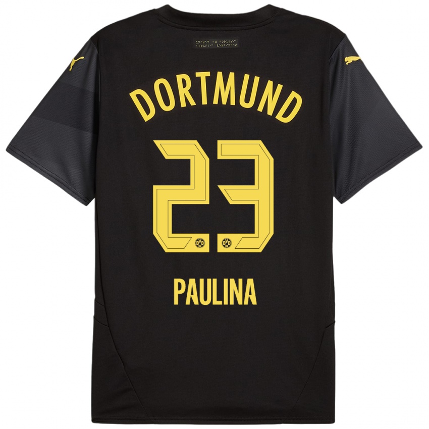 Heren Jordi Paulina #23 Zwart Geel Uitshirt Uittenue 2024/25 T-Shirt