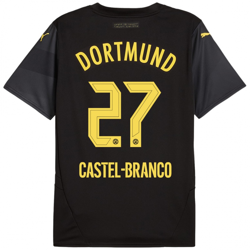 Heren Diego Castel-Branco #27 Zwart Geel Uitshirt Uittenue 2024/25 T-Shirt