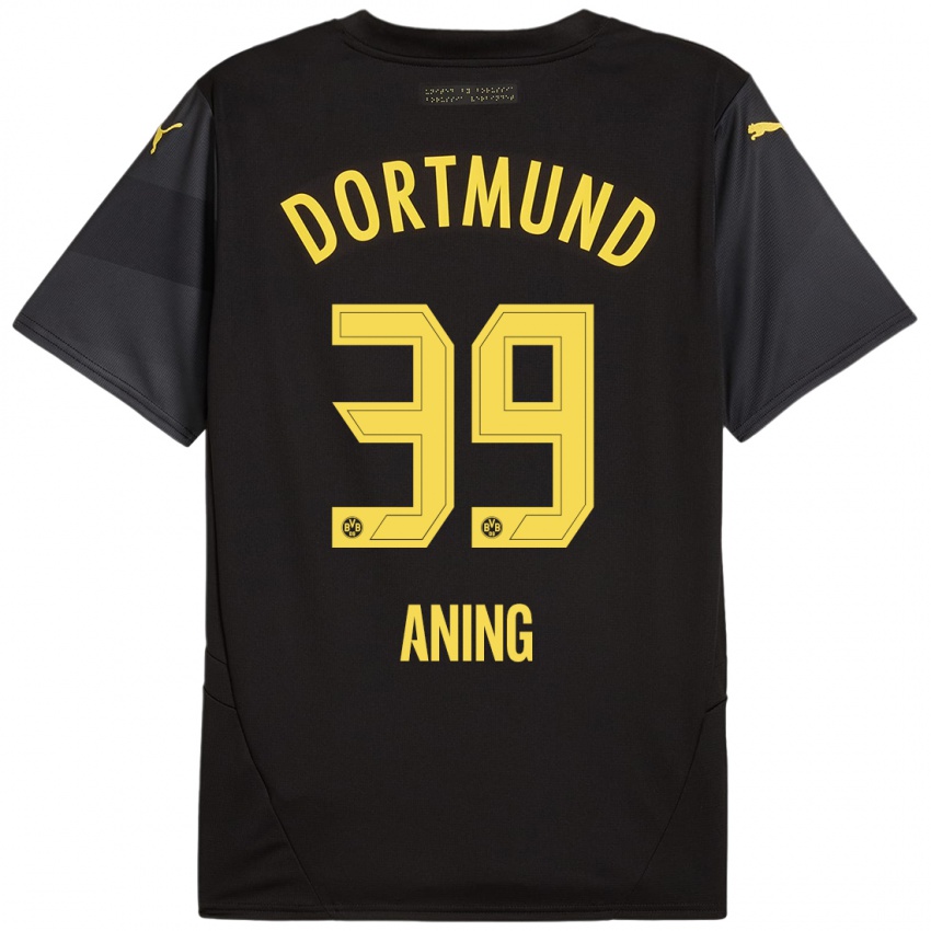 Heren Prince Aning #39 Zwart Geel Uitshirt Uittenue 2024/25 T-Shirt