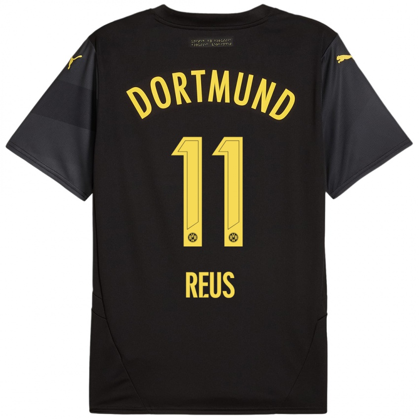 Heren Marco Reus #11 Zwart Geel Uitshirt Uittenue 2024/25 T-Shirt