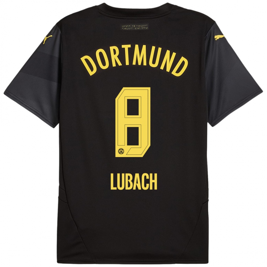 Heren Rafael Lubach #8 Zwart Geel Uitshirt Uittenue 2024/25 T-Shirt