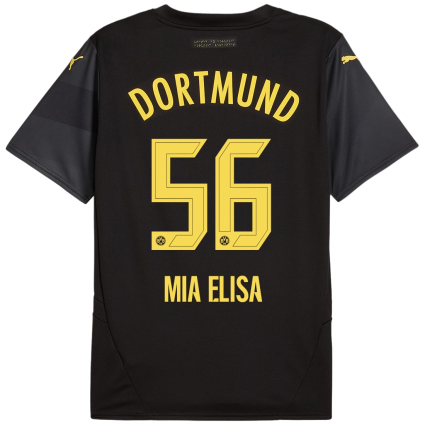 Heren Bomnuter Mia Elisa #56 Zwart Geel Uitshirt Uittenue 2024/25 T-Shirt