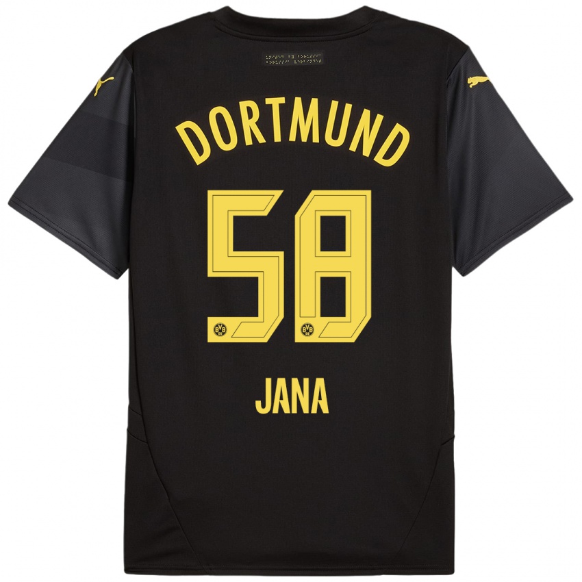 Heren Nordberg Jana #58 Zwart Geel Uitshirt Uittenue 2024/25 T-Shirt