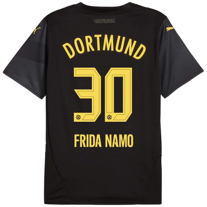 Heren Ronning Frida Namo #30 Zwart Geel Uitshirt Uittenue 2024/25 T-Shirt