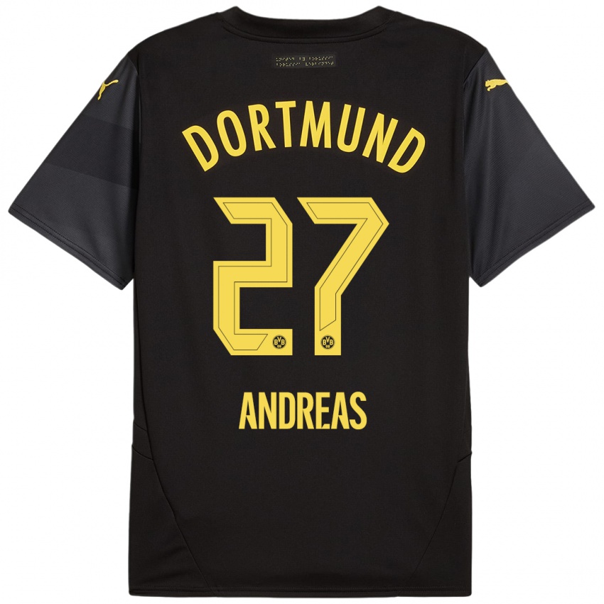 Heren Kuno Andreas #27 Zwart Geel Uitshirt Uittenue 2024/25 T-Shirt