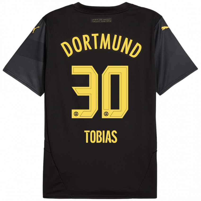 Heren Vogt Tobias #30 Zwart Geel Uitshirt Uittenue 2024/25 T-Shirt