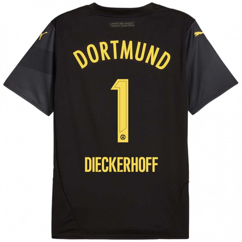 Heren Max Dieckerhoff #1 Zwart Geel Uitshirt Uittenue 2024/25 T-Shirt