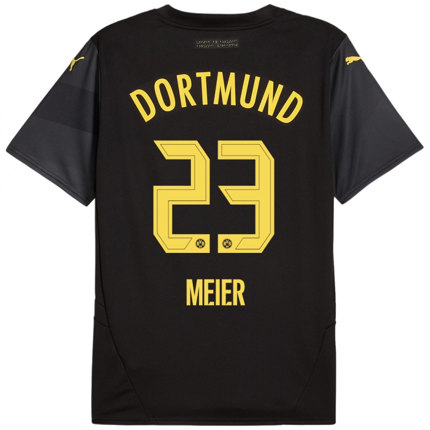 Heren Maximilian Meier #23 Zwart Geel Uitshirt Uittenue 2024/25 T-Shirt