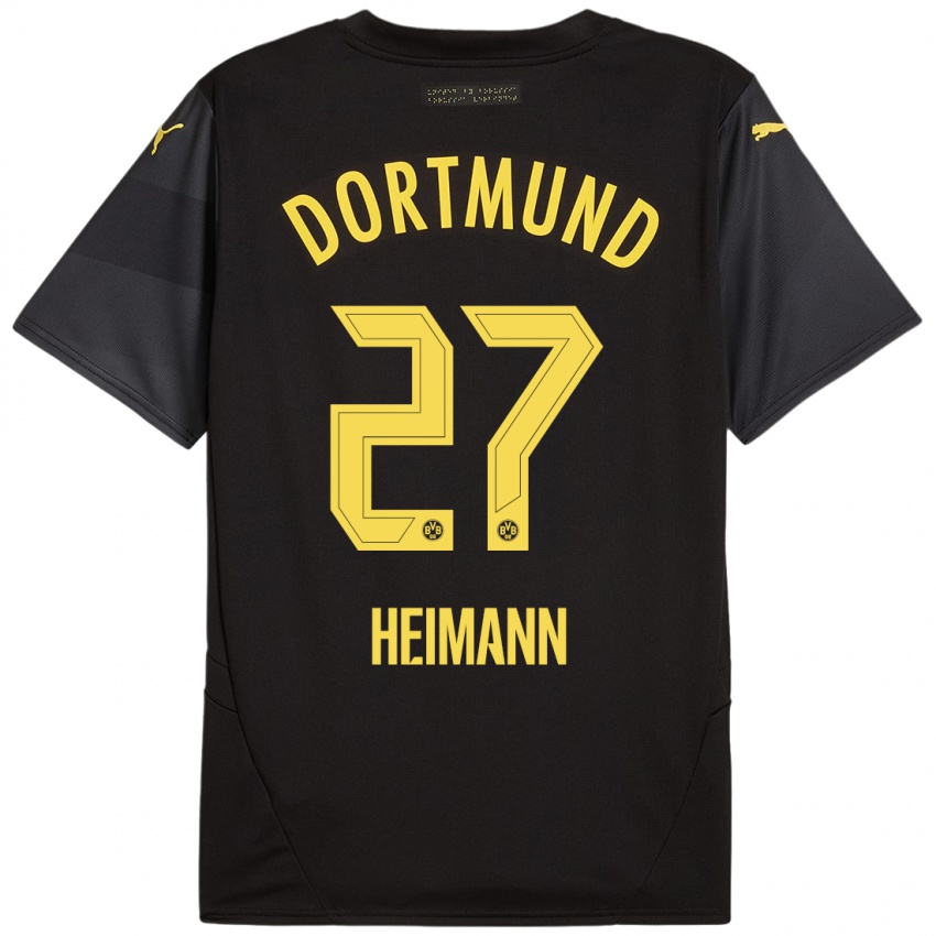 Heren Wesley Heimann #27 Zwart Geel Uitshirt Uittenue 2024/25 T-Shirt