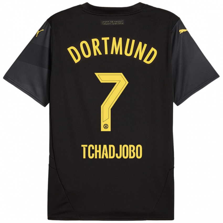 Heren Dia Tchadjobo #7 Zwart Geel Uitshirt Uittenue 2024/25 T-Shirt