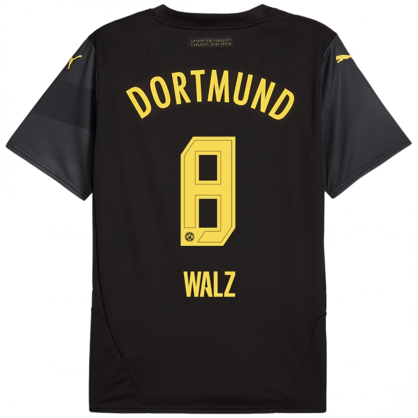 Heren Vasco Walz #8 Zwart Geel Uitshirt Uittenue 2024/25 T-Shirt