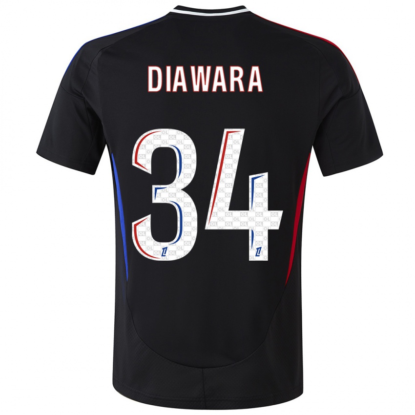 Heren Mahamadou Diawara #34 Zwart Uitshirt Uittenue 2024/25 T-Shirt