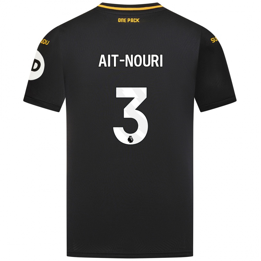 Heren Rayan Ait Nouri #3 Zwart Uitshirt Uittenue 2024/25 T-Shirt