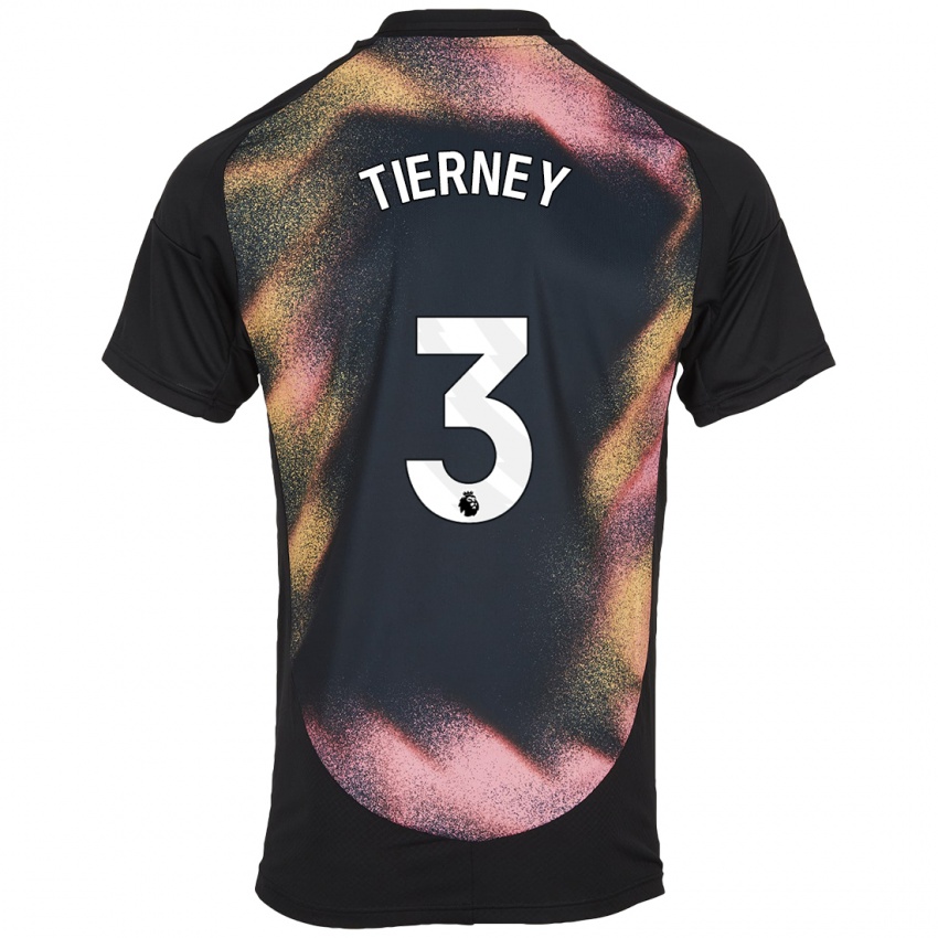 Heren Sam Tierney #3 Zwart Wit Uitshirt Uittenue 2024/25 T-Shirt