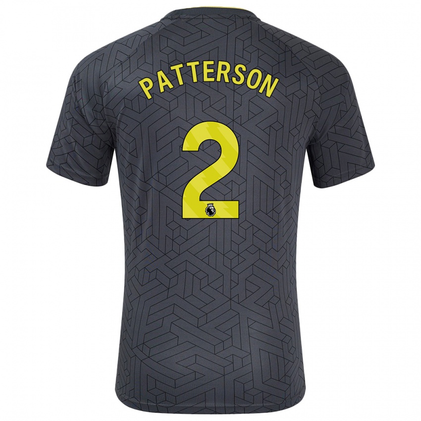 Heren Nathan Patterson #2 Zwart Geel Uitshirt Uittenue 2024/25 T-Shirt