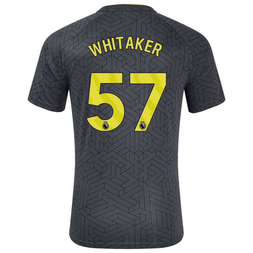 Heren Charlie Whitaker #57 Zwart Geel Uitshirt Uittenue 2024/25 T-Shirt