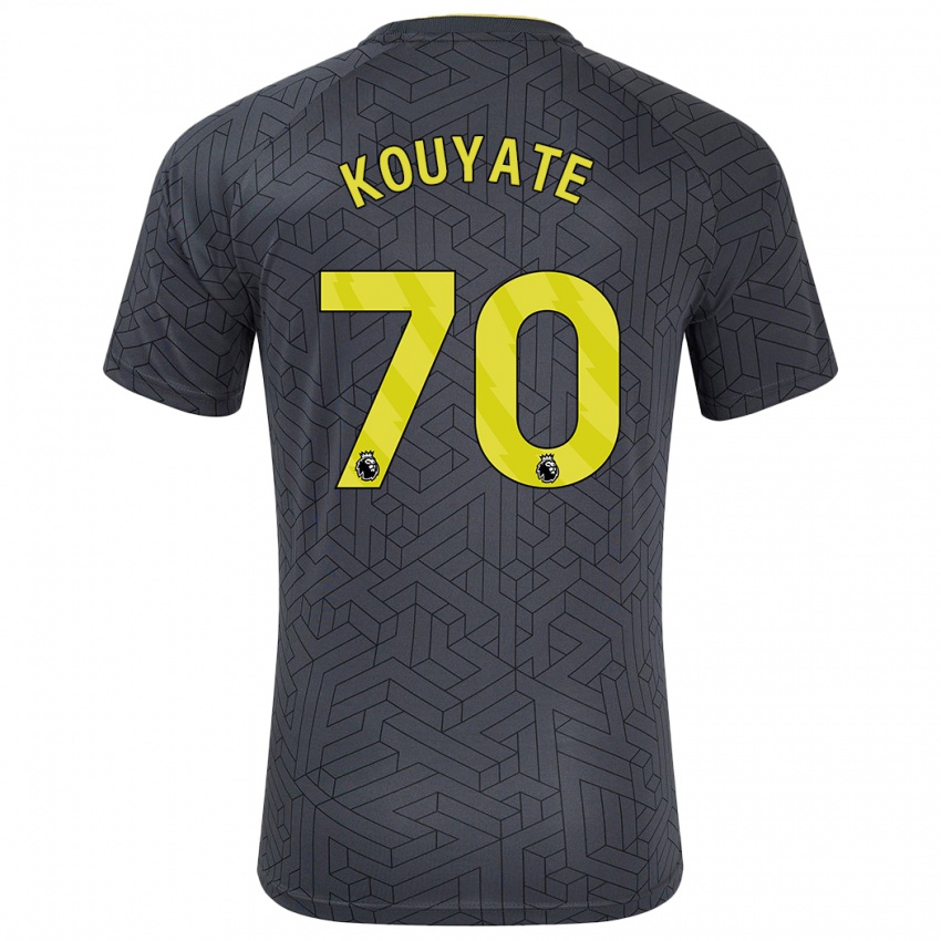 Heren Katia Kouyate #70 Zwart Geel Uitshirt Uittenue 2024/25 T-Shirt