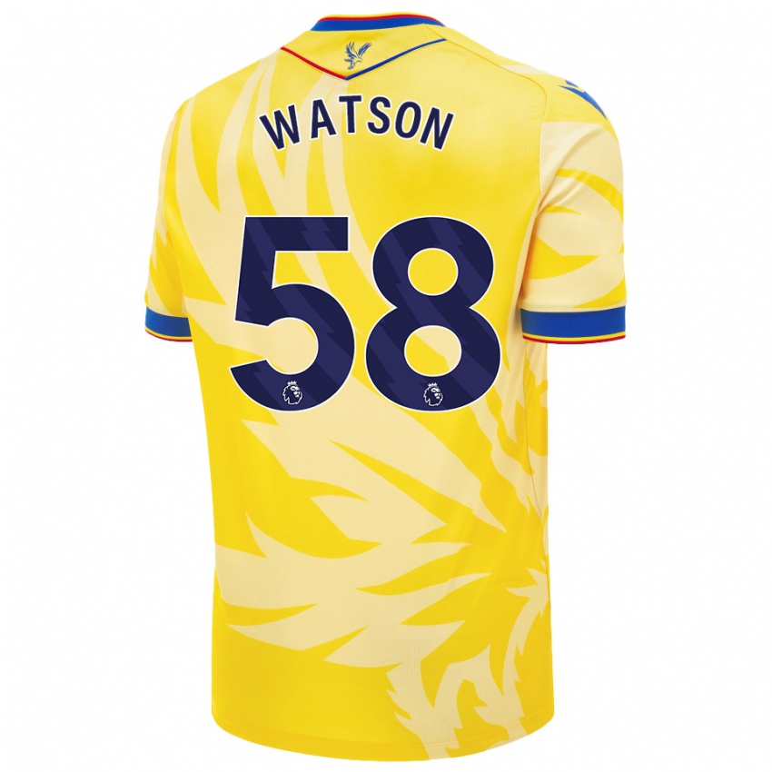 Heren Noah Watson #58 Geel Uitshirt Uittenue 2024/25 T-Shirt