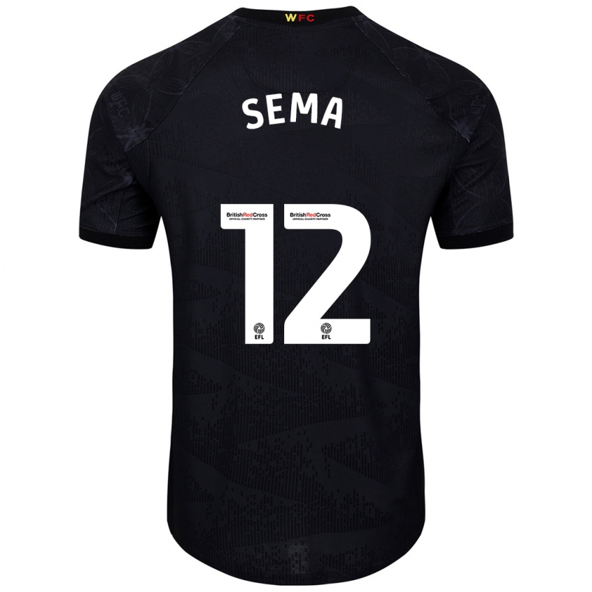 Heren Ken Sema #12 Zwart Wit Uitshirt Uittenue 2024/25 T-Shirt