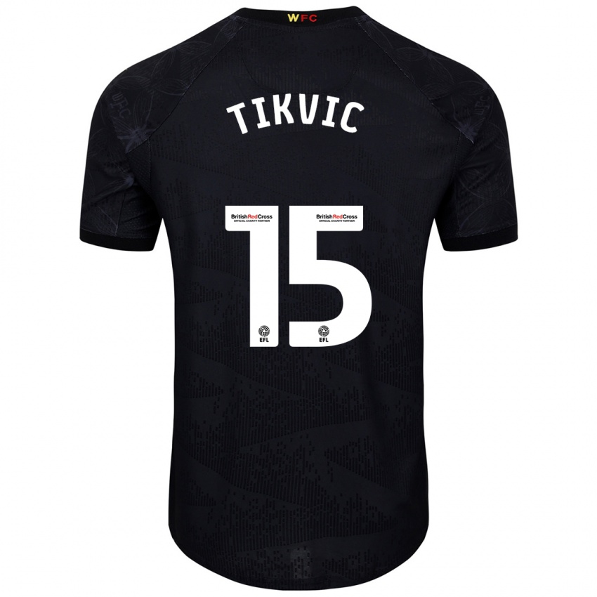 Heren Antonio Tikvic #15 Zwart Wit Uitshirt Uittenue 2024/25 T-Shirt