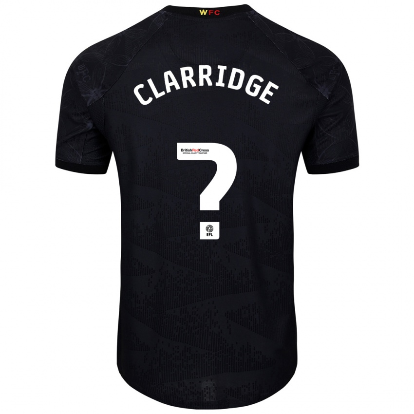 Heren James Clarridge #0 Zwart Wit Uitshirt Uittenue 2024/25 T-Shirt