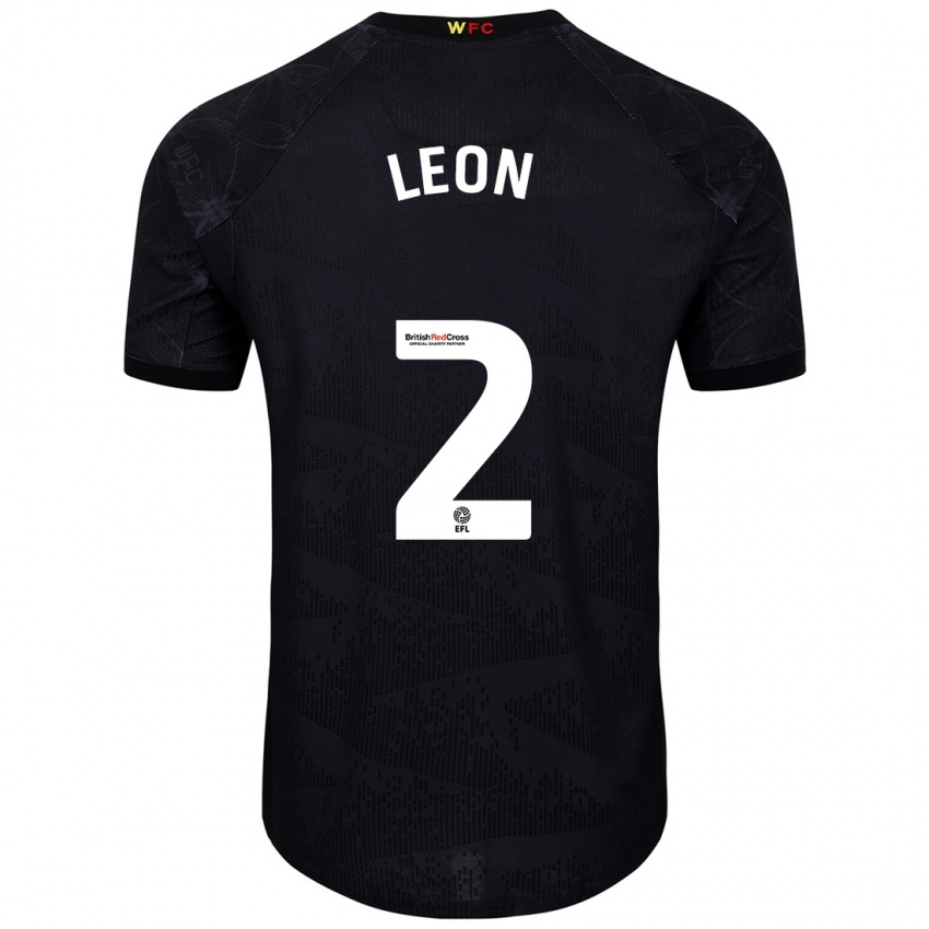 Heren Lucía León #2 Zwart Wit Uitshirt Uittenue 2024/25 T-Shirt