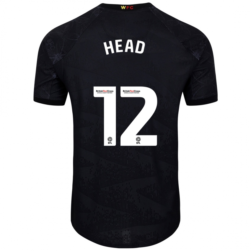 Heren Ellie Head #12 Zwart Wit Uitshirt Uittenue 2024/25 T-Shirt