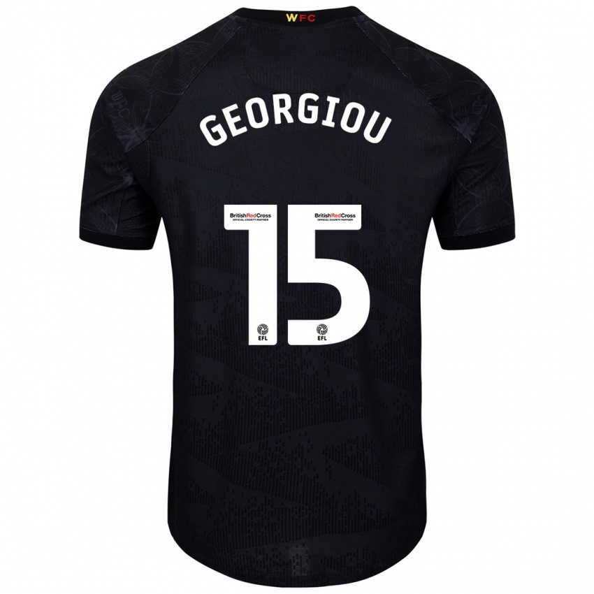 Heren Andria Georgiou #15 Zwart Wit Uitshirt Uittenue 2024/25 T-Shirt