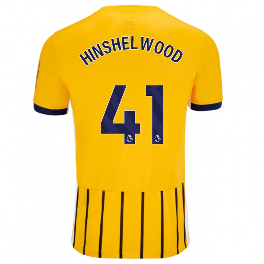 Heren Jack Hinshelwood #41 Goud Blauw Krijtstrepen Uitshirt Uittenue 2024/25 T-Shirt