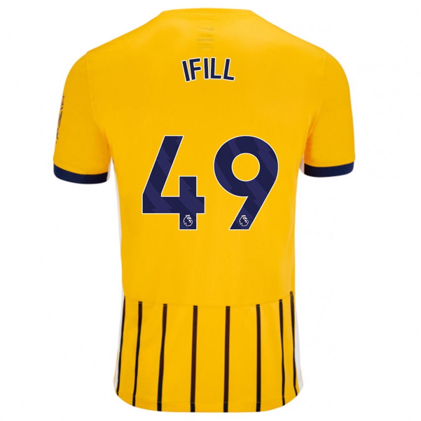 Heren Marcus Ifill #49 Goud Blauw Krijtstrepen Uitshirt Uittenue 2024/25 T-Shirt