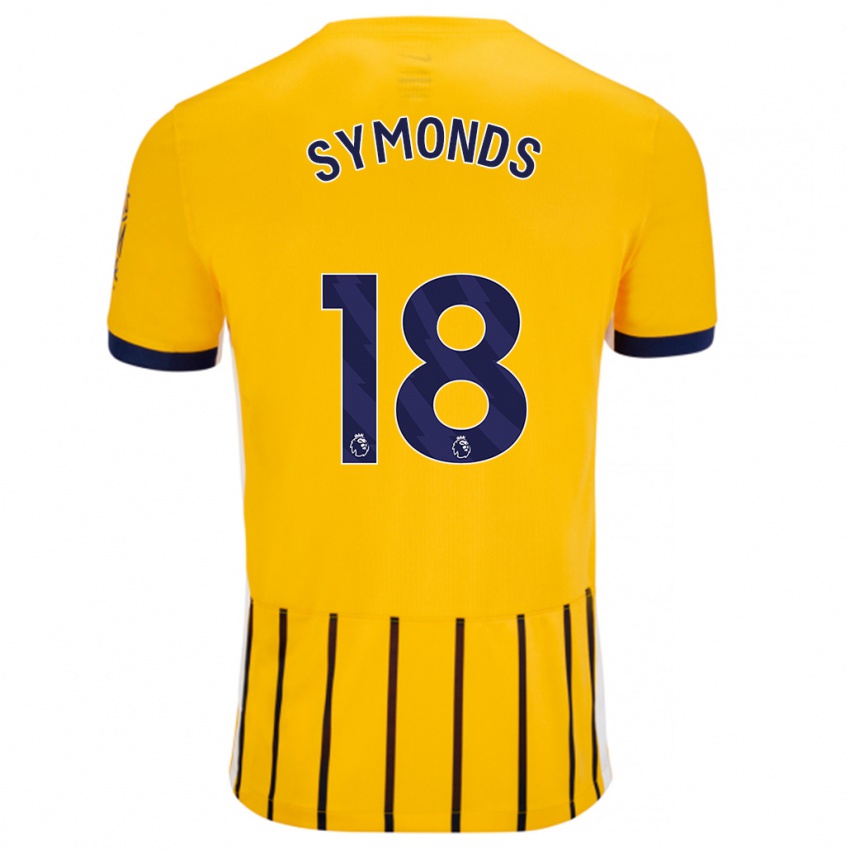 Heren Maisie Symonds #18 Goud Blauw Krijtstrepen Uitshirt Uittenue 2024/25 T-Shirt