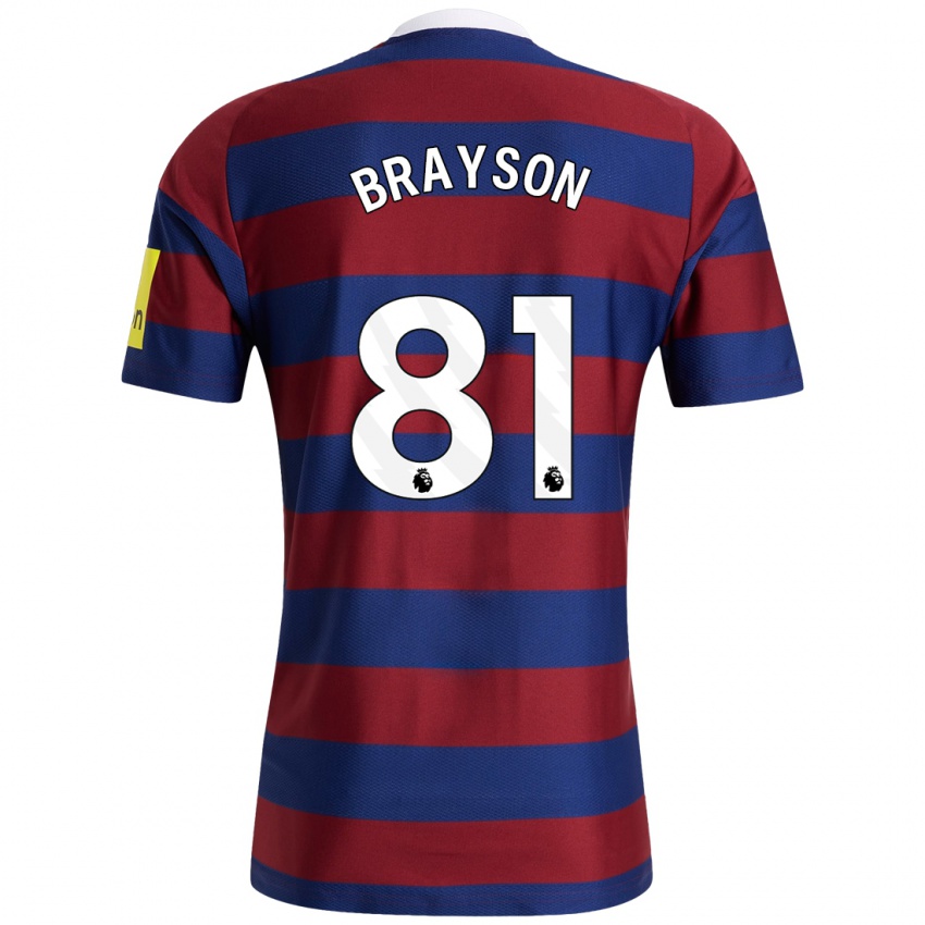 Heren Joe Brayson #81 Bordeauxrood Marineblauw Uitshirt Uittenue 2024/25 T-Shirt