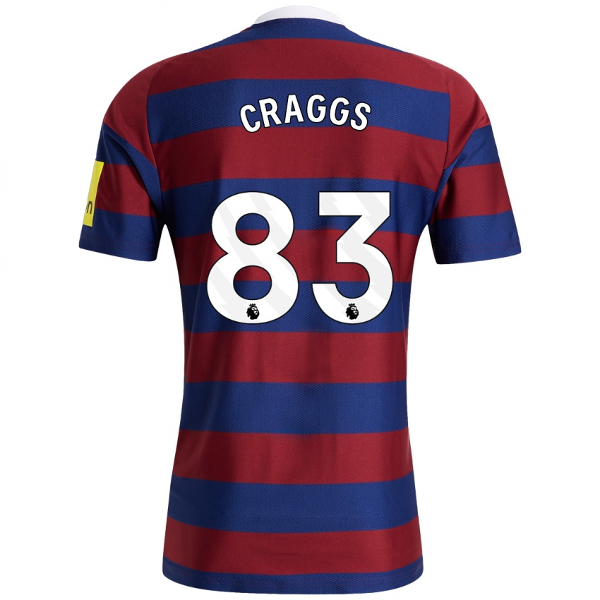 Heren Luke Craggs #83 Bordeauxrood Marineblauw Uitshirt Uittenue 2024/25 T-Shirt