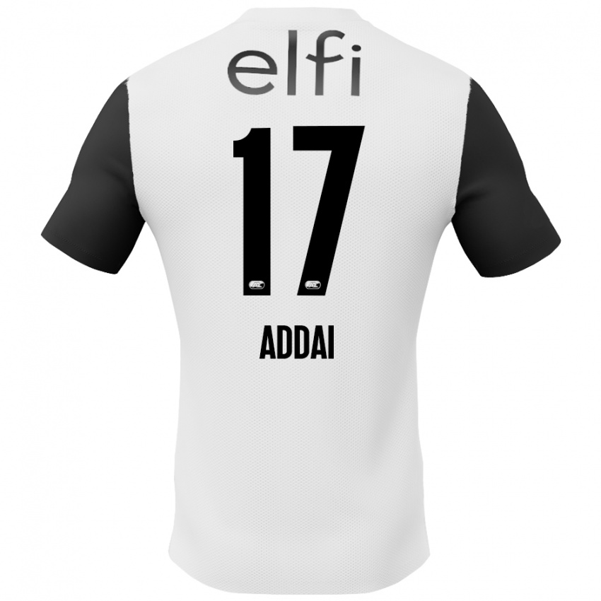 Heren Jayden Addai #17 Wit Zwart Uitshirt Uittenue 2024/25 T-Shirt