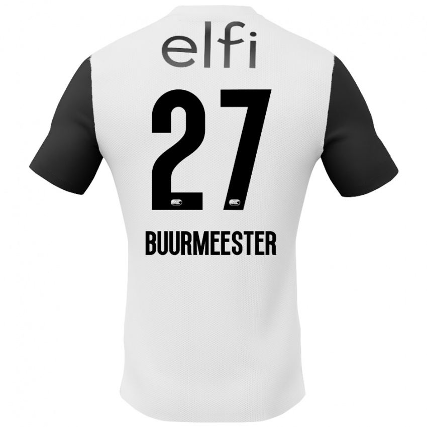 Heren Zico Buurmeester #27 Wit Zwart Uitshirt Uittenue 2024/25 T-Shirt