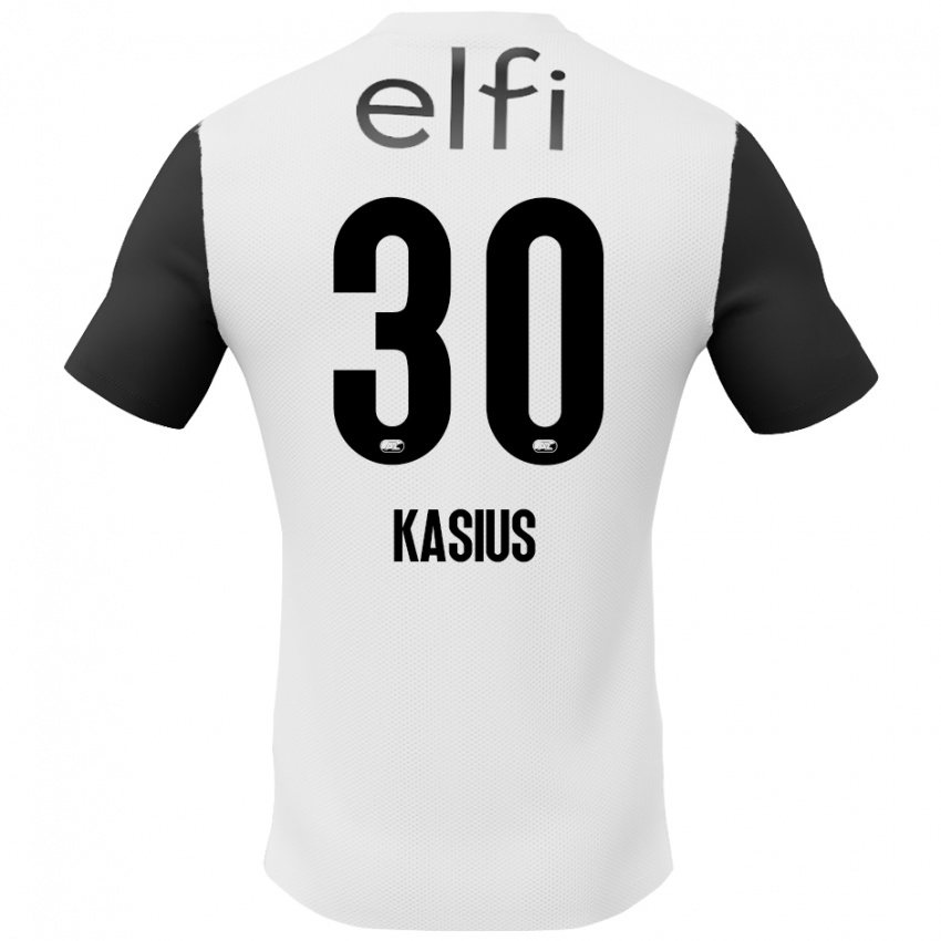 Heren Denso Kasius #30 Wit Zwart Uitshirt Uittenue 2024/25 T-Shirt