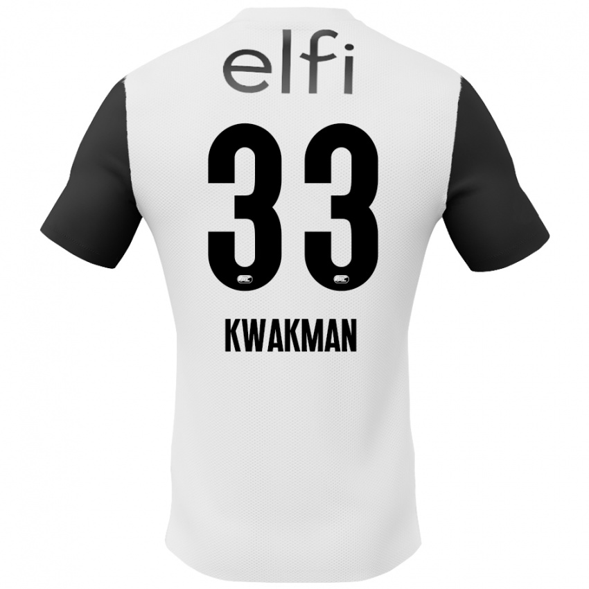 Heren Dave Kwakman #33 Wit Zwart Uitshirt Uittenue 2024/25 T-Shirt