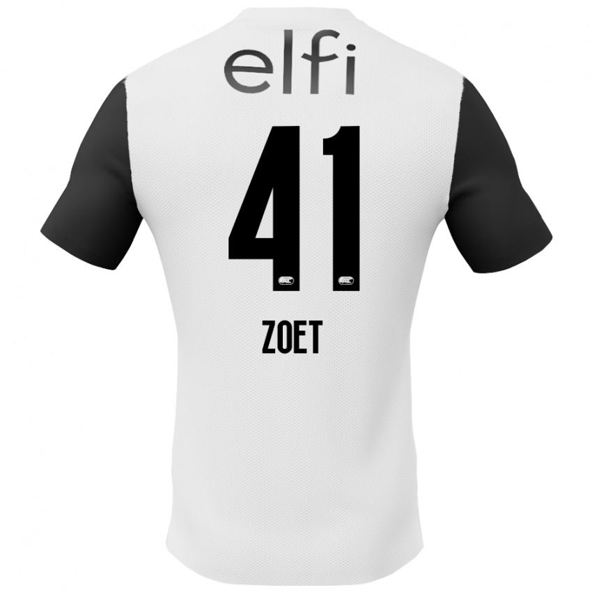 Heren Jeroen Zoet #41 Wit Zwart Uitshirt Uittenue 2024/25 T-Shirt